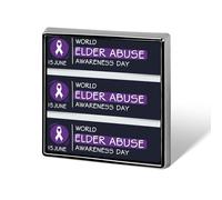 World Elder Abuse Awareness Day Pins Square Badge Lapel Pin Enamel Buttons Party Decorations