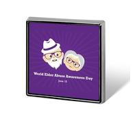 World Elder Abuse Awareness Day Pins Square Badge Lapel Pin Enamel Buttons Party Decorations
