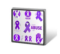 World Elder Abuse Awareness Day Pins Square Badge Lapel Pin Enamel Buttons Party Decorations