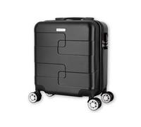 WORLD EXPLORER Cabin Suitcase ABS Hard Shell 360° Spinner Wheels & Com-bination Lock Lightweight 30L Underseat Cabin Luggage and Suitcase EasyJet Per-sonal Item Travel Bag (Black, 45x35x20 CM)