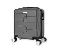 WORLD EXPLORER Cabin Suitcase ABS Hard Shell 360° Spinner Wheels & Com-bination Lock Lightweight 30L Underseat Cabin Luggage and Suitcase EasyJet Per-sonal Item Travel Bag (Dark Grey, 45x35x20 CM)
