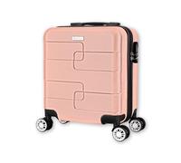 WORLD EXPLORER Cabin Suitcase ABS Hard Shell 360° Spinner Wheels & Com-bination Lock Lightweight 30L Underseat Cabin Luggage and Suitcase EasyJet Per-sonal Item Travel Bag (Rose Gold, 45x35x20 CM)
