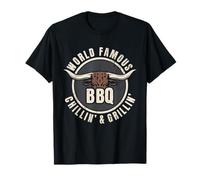 World Famous BBQ Chillin & Grillin Smoker Pitmaster Dad Chef T-Shirt