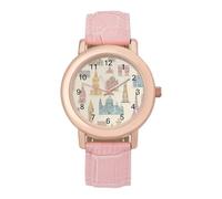 World Famous Landmarks Womens Leather Strap Elegant Lady Wrist Watches Casual Band Three-Hand Watch
