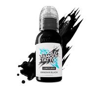 World Famous Limitless Tattoo Ink, Vegan Professional Premium Permanent Tattooing Inks, Obsidian Black, 30ml
