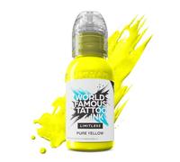 World Famous Limitless Tattoo Ink, Vegan Professional Premium Permanent Tattooing Inks, Pure Yellow, 29.5 ml
