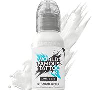 World Famous Limitless Tattoo Ink, Vegan Professional Premium Permanent Tattooing Inks, Straight White, 240ml