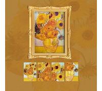 World Famous Painting Fridge Magnets - Changeable Art Magnets Set | Van Gogh Resin & Magnetic Backing | Gift for Art Lovers, Home Decor (1, Sunflower)