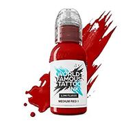 World Famous Tattoo Ink Limitless - Medium Red 1 - Professional Tattoo Ink - Vegan-friendly and REACH Compliant - 30 ml