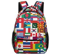 World Flag Cute Laptop Backpack Travel Daypacks Unisex Fashion Back Pack College Shoulder Bag
