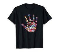 World Flag Hand Peace On Earth Humanity T-Shirt