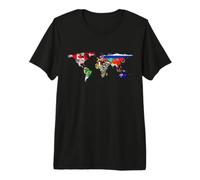 World Flag map T Shirt Globe Travelers Atlas Premium T-Shirt