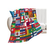 World Flag Throw Blanket Flannel Fleece Bed Blankets Luxury Lightweight Soft Blanket for Couch Bedding House All Seasons