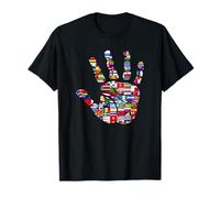 World flags global handprint | anti racism | perfect travel T-Shirt