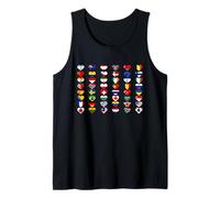 World Flags Heart Pattern Flags of Countries of The World Tank Top