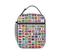 World Flags Insulated Lunch Bag Lunch Box for Men Women Boys Girls Reusable Thermal Tote Bag for Office Work School Picnic Gift