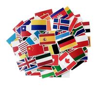 World Flags Stickers - Suitcase & Laptop Stickers for Travel & Scrapbooking - UK, French & Spanish Flags