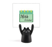 World Food Day Save Simple Farmers Agricultural Memo Holder Cartoon Black Cat Stand Decoration