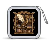 World Full Bookworms Be A Book Dragon-1 CD Case Portable DVD Storage Small CD Holder Organizer for Home Travel