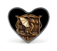 World Full Bookworms Be A Book Dragon Lapel Pin Heart Brooch