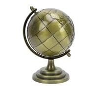 World Globe Alloy Metallic Luster Rotating Educational Desk Decor Office Study School Metal Globe Model