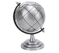 World Globe, Gray Globe Decor Alloy Globe Desktop Decor Educational 360 Degree Rotation Globe Ball Decor Exquisite Modern Desktop Decoration for Home Desk Table Office Decor