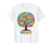 World Greetings Language Global Tree Unity Diverse Say Hello Value Graphic T-Shirt, Men, White, XL