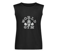 World Gym Men's Sleeveless T-Shirt Unisex Black Vest Tank Tee XXL