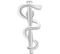 world health organization who logo brooches for doctor nurse medical symbol pharmacy wellness sliver snake caduceus pins badge Made in China