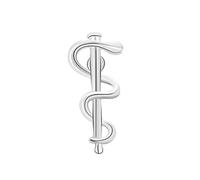 World Health Organization WHO Logo Brooches for Doctor Nurse Medical Symbol Pharmacy Wellness Sliver Snake Caduceus Pins Badge