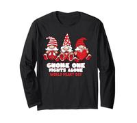 World Heart Day Gnome One Fights Alone Wear Red Ribbon Long Sleeve T-Shirt