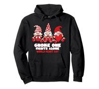 World Heart Day Gnome One Fights Alone Wear Red Ribbon Pullover Hoodie