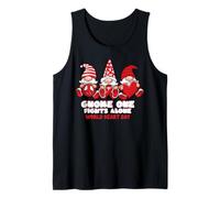 World Heart Day Gnome One Fights Alone Wear Red Ribbon Tank Top