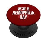 World Hemophilia Day 2025 In April Wear Red Red Ribbon PopSockets Adhesive PopGrip