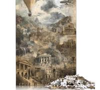 World History Wooden Jigsaw Puzzle for Adults Fun 300 Pieces Toy Intellectual Game Education Game Stress Relief Toy Decoration Challenge Educational 300pcs (40x28cm)