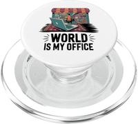 World Is My Office Digital Nomad Remote Work Theme PopSockets PopGrip for MagSafe