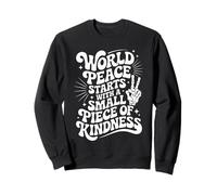 World Kindness Day Quote Groovy Skeleton Hand Peace Sign Sweatshirt