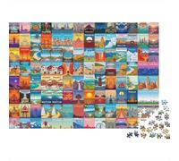 World Landmarks 1000 Piece Jigsaw Puzzle Paper for Adults Colorful Scenery Jigsaw Puzzle Decoration 70x50cm/1000pcs