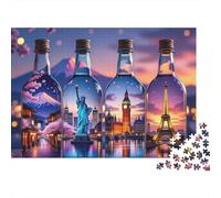 World Landmarks 1000 Piece Sturdy Cardboard Puzzle for Puzzle Enthusiasts Friends Gathering Classroom Activity Educational Enlightenment 38x26cm/1000pcs