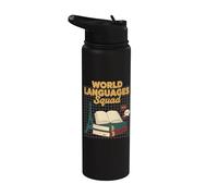 World Languages Squad Books Tower Stainless Steel Insulated Water Bottle