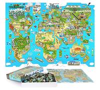 Bopster 8-bit World Map Pixel Jigsaw Puzzle 1000Pcs, Multi