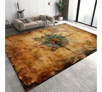 World Map 60 x 110 cm Medium Small Hallway Runner Rug 3D Vintage Nautical Soft Flannel Rug Non Slip Kitchen Floor Mat for Entrance Q-190