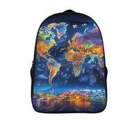 World Map Backpacks,Kids School Backpack,3D Printed Cartoon Children Bookbag,Kids KindergartenTravel Outdoor Casual Daypack for Boys Elementary And Middle School Students 40x28x16cm
