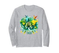 World Map Binoculars Trek Explorer Nature Wanderer Long Sleeve T-Shirt