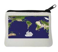 World map Centered on South America Art Neoprene Coin Purse Pouch 10x11cm White