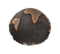 World Map Continents Printed Bathing Hats, Dual Layer Reusable Headgear, Large Hair Cover For Daily Skin Care