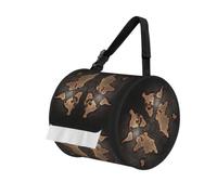 World Map Continents Printed Cylinder Tissue Holder, 600D Oxford Cloth Pet-Proof Hanging Roll Paper Case, Camping