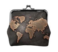 World Map Continents Printing Small Coin Purse, Lightweight Travel Wallet for Sightseeing Tours and Shopping Sprees