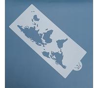 World Map Design Cake Stencil, Plastic Hollow Printing Cake Decorative Flower Edge Border Drawing Molding Lace Decoration Dessert Decorating Stencil