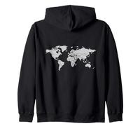 World Map Design Traveler Travelling Zip Hoodie